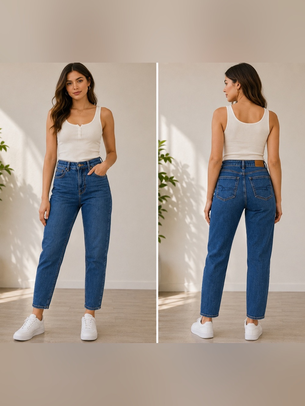 American Eagle Mom Jeans Blue Stretch High Rise Short Size 2 / 26